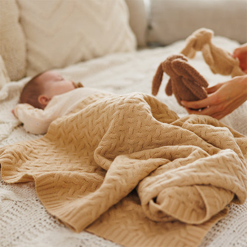 BabyOno merinó gyapjú babatakaró 75×100 cm sötét bézs