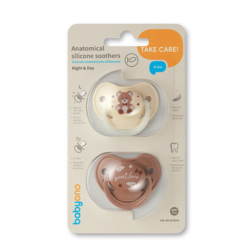 BabyOno anatómiai szilikon cumi 0–6 hó 2 db
