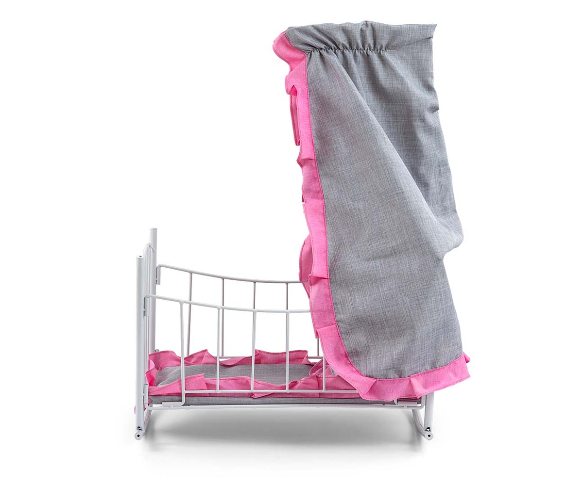 MILLY MALLY Lily baldachinos játék babaágy és bölcső – Elegáns rózsaszín