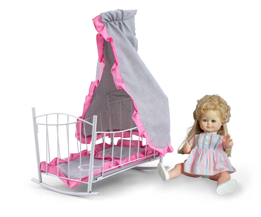 MILLY MALLY Lily baldachinos játék babaágy és bölcső – Elegáns rózsaszín