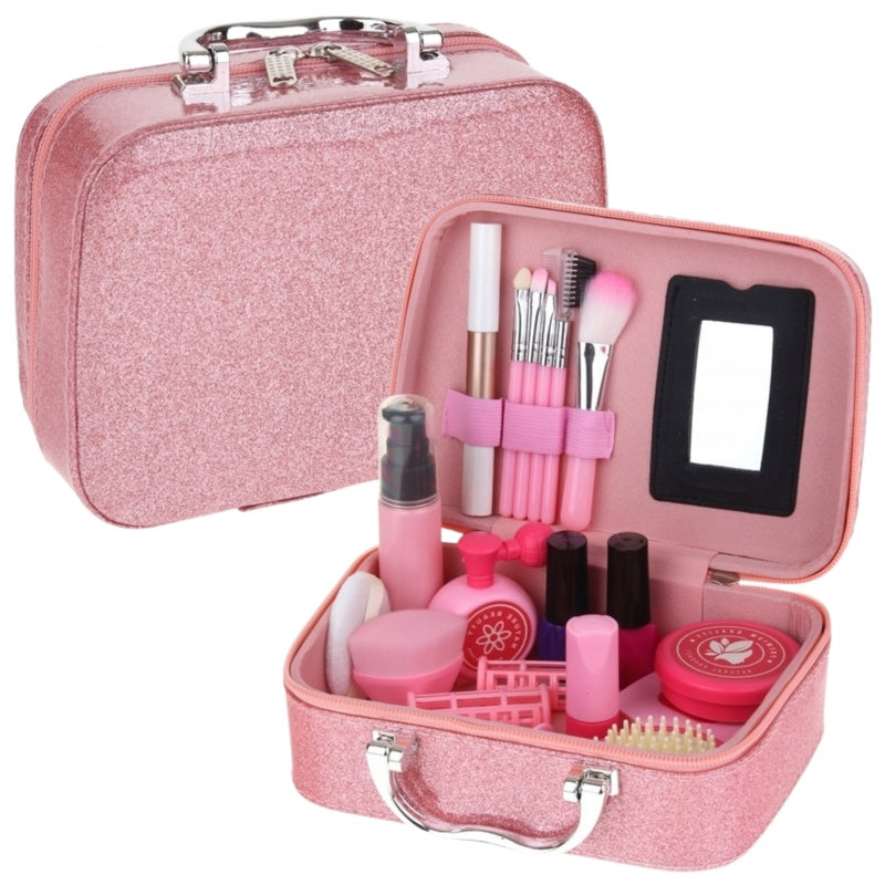 WOOPIE Beauty Salon XL játék smink- és fodrászkészlet rózsaszín kozmetikai bőröndben – 43 részes