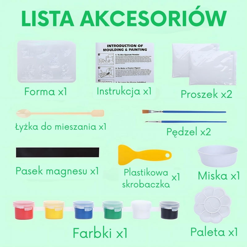 WOOPIE Állatfigurás gipszöntő és festő kreatív készlet – 6 éves kortól