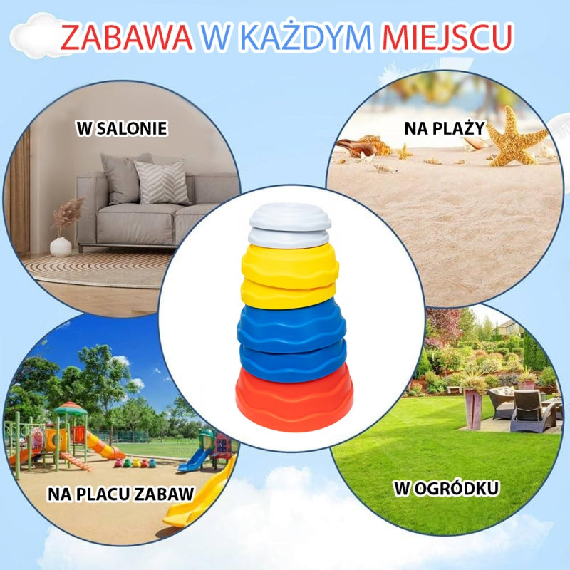 WOOPIE Szenzoros egyensúlyozó kövek csúszásgátló talpakkal – 5 részes