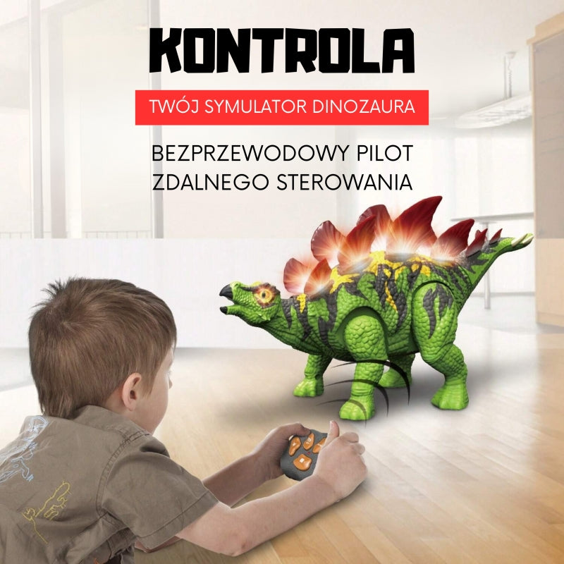 WOOPIE Távirányítós Stegosaurus dinoszaurusz világító szemekkel, hanghatásokkal és táncoló funkcióval