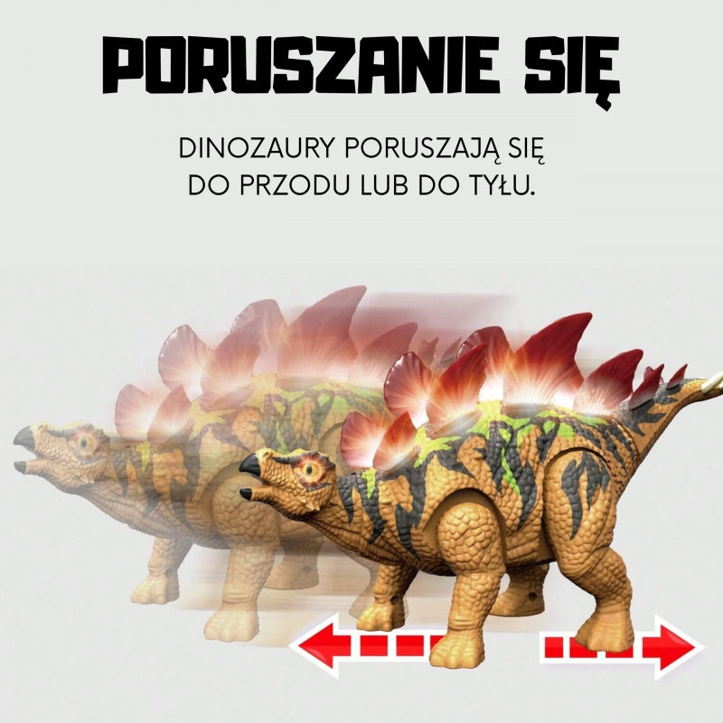 WOOPIE Távirányítós Stegosaurus dinoszaurusz világító szemekkel, hanghatásokkal és táncoló funkcióval