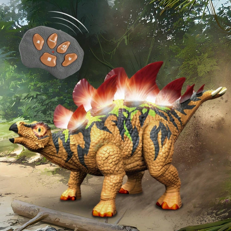 WOOPIE Távirányítós Stegosaurus dinoszaurusz világító szemekkel, hanghatásokkal és táncoló funkcióval