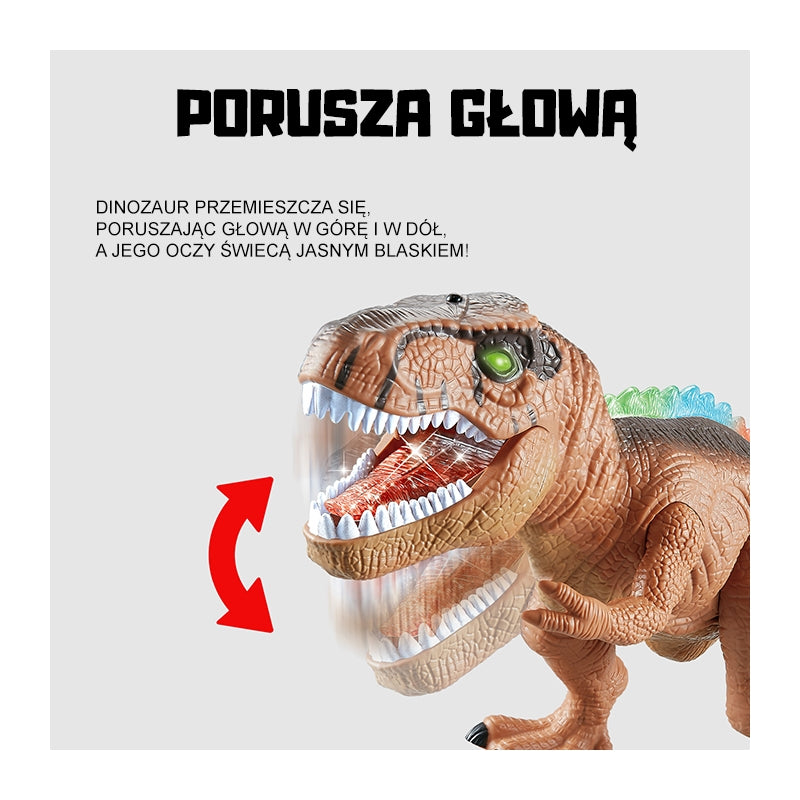 WOOPIE Zenélő, világító távirányítós T-Rex dinoszaurusz mozgó fejjel és állkapoccsal – Zöld
