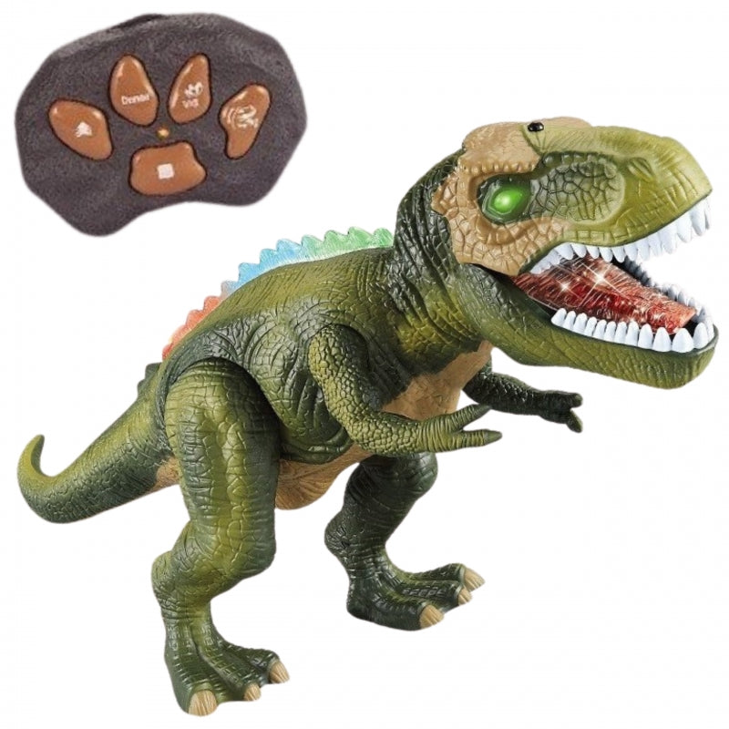 WOOPIE Zenélő, világító távirányítós T-Rex dinoszaurusz mozgó fejjel és állkapoccsal – Zöld