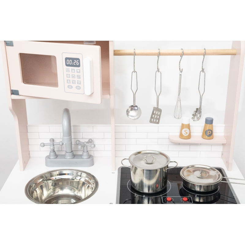 Viga PolarB rózsaszín fa gyerekkonyha – Séf konyha