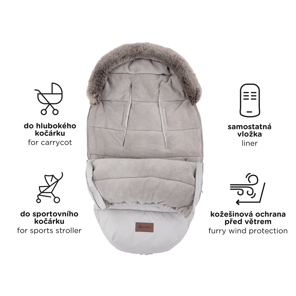 PETITE&MARS Comfy 4 az 1-ben téli bundazsák – Forever Black