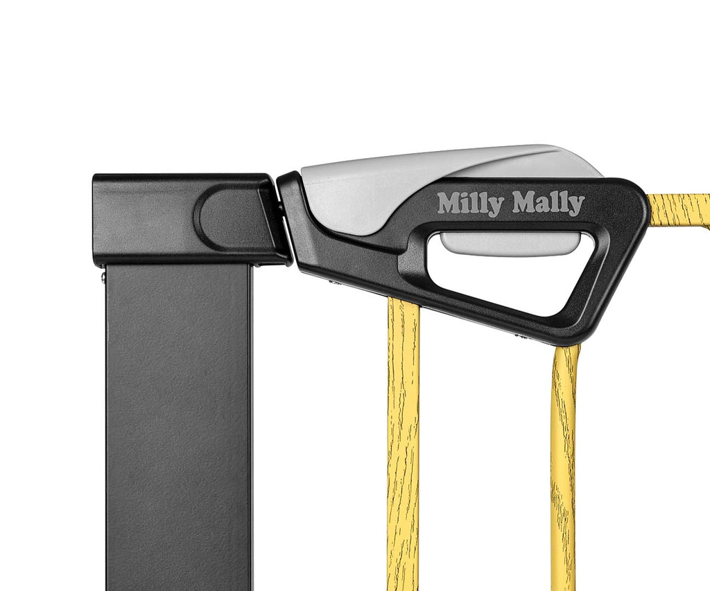 Milly Mally nyomásra rögzíthető biztonsági rács, 76–83 cm – Fekete/natúr