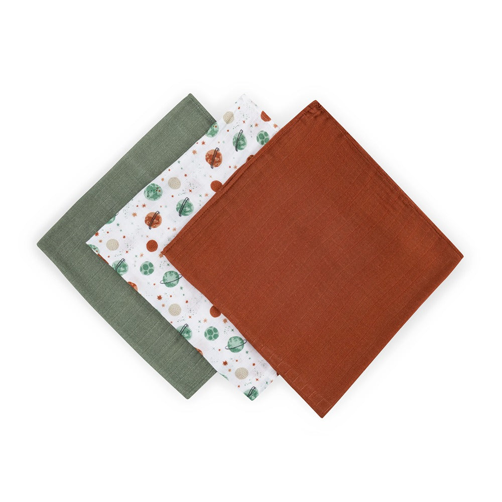 PETITE&MARS bambusz muszlin textilpelenka szett 3 db 68x68 cm – Celestial Planets