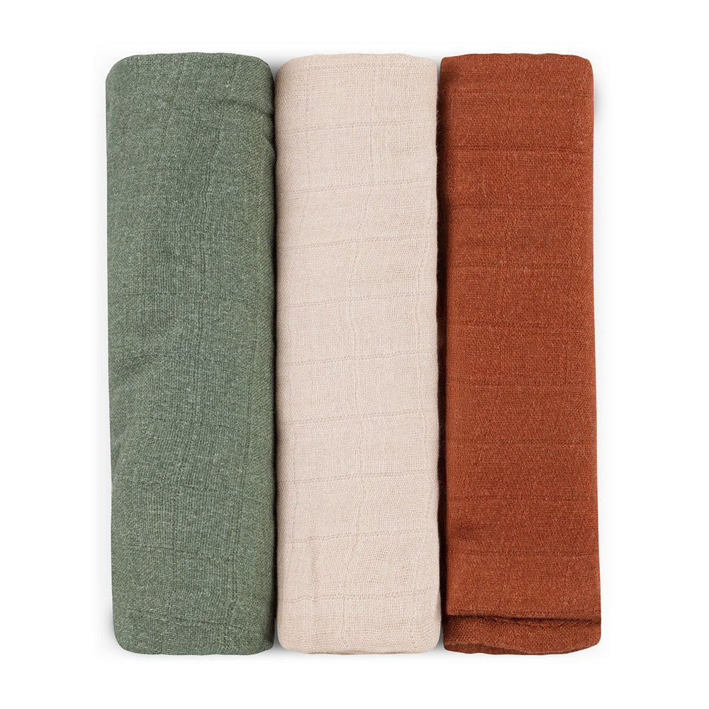 PETITE&MARS bambusz muszlin textilpelenka szett 3 db 68x68 cm – Earth Tones