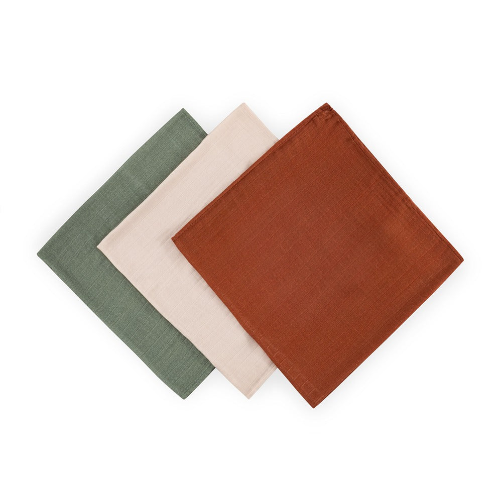 PETITE&MARS bambusz muszlin textilpelenka szett 3 db 68x68 cm – Earth Tones