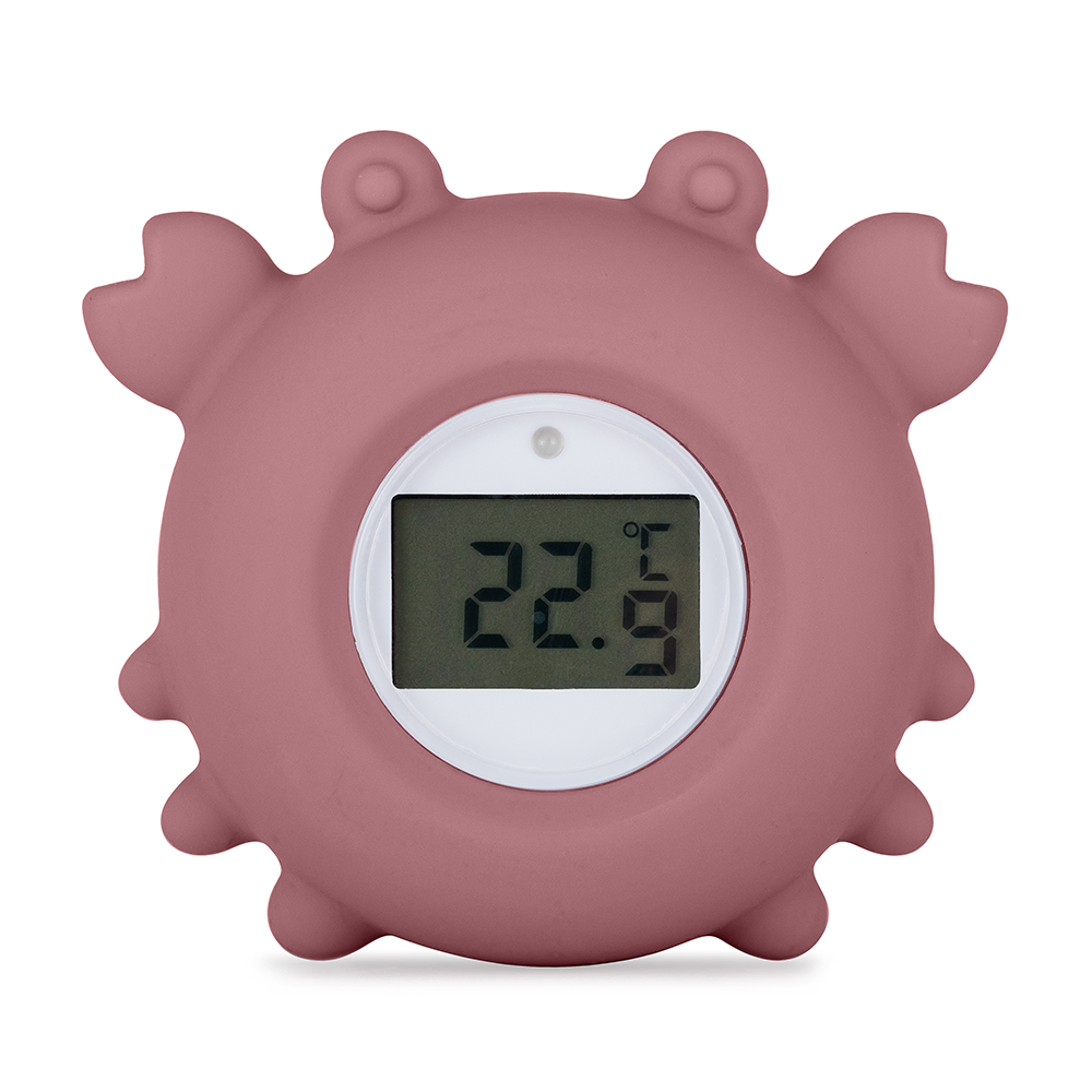 PETITE&MARS Caleb Crab digitális szilikon fürdőhőmérő – Dusty Rose