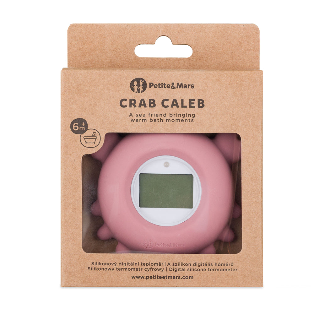 PETITE&MARS Caleb Crab digitális szilikon fürdőhőmérő – Dusty Rose