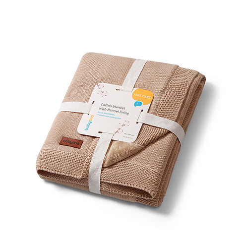 BabyOno pamut babatakaró flanel béléssel 75×100 cm – sötét bézs
