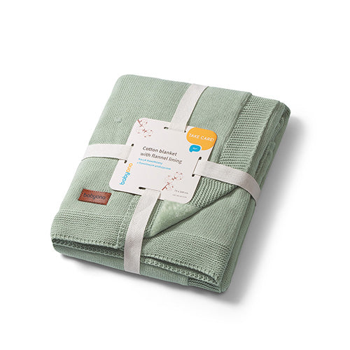 BabyOno pamut babatakaró flanel béléssel 75×100 cm – zsályazöld