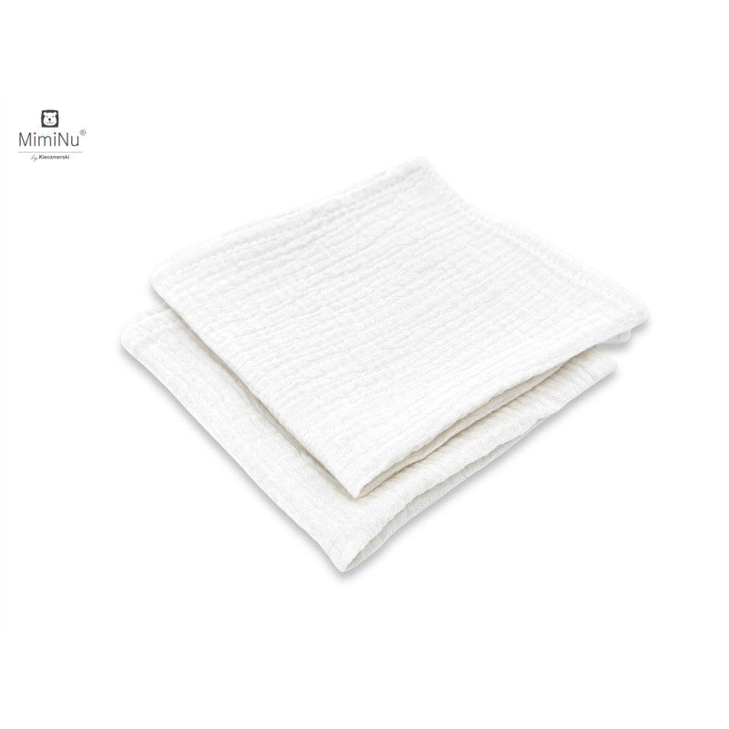 MIMINU pamutmuszlin textilpelenka szett, 2 db – Krémszínű, 30×30 cm