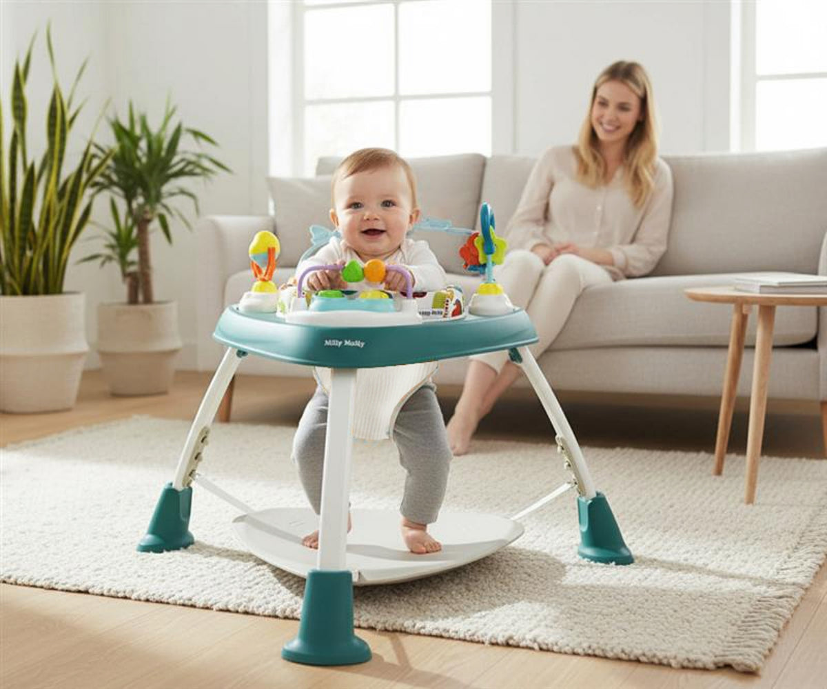 MILLY MALLY Bounzee multifunkciós ugráló és játékasztal – Zöld