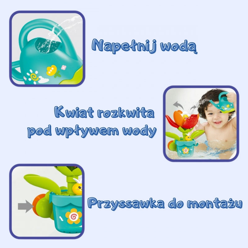 WOOPIE Virágzó virág interaktív fürdőjáték locsolókannával és tapadókoronggal – 6 hó+