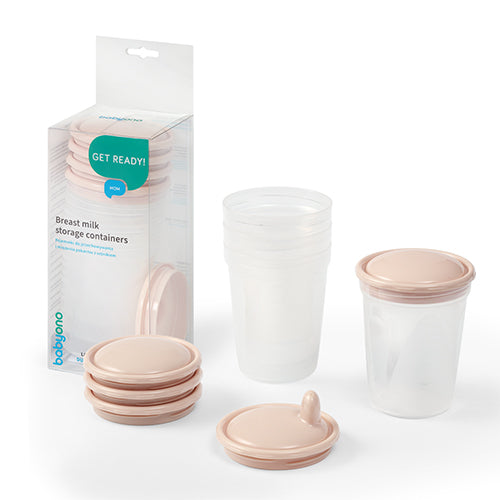 BabyOno anyatejtároló és fagyasztó pohár szett itatófeltéttel – 4×200 ml