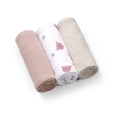BabyOno muszlin textilpelenka szett – Szürke, 3 db