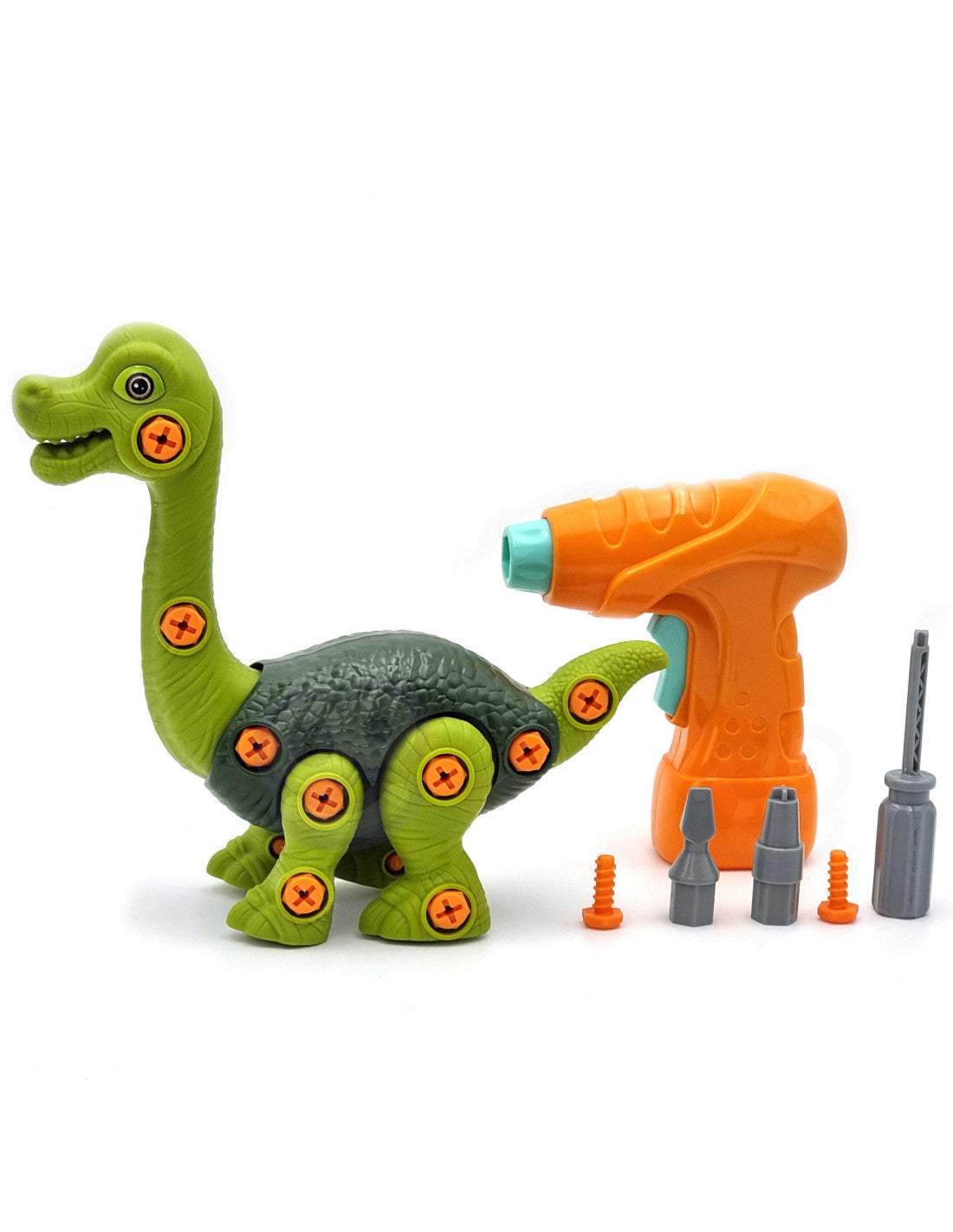 WOOPIE 31 részes szerelhető Brachiosaurus dinoszaurusz játék elektromos fúróval és csavarhúzóval