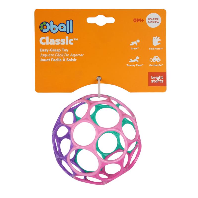 OBALL Classic labda 10 cm – Rózsaszín-lila – 0 hó+