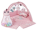 MILLY MALLY Dino Pink fejlesztő játszószőnyeg labdákkal – 109 × 114 cm