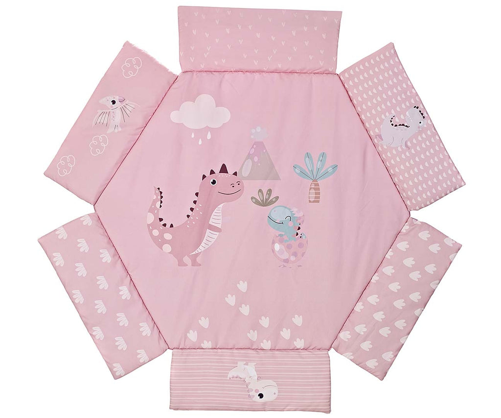 MILLY MALLY Dino Pink fejlesztő játszószőnyeg labdákkal – 109 × 114 cm