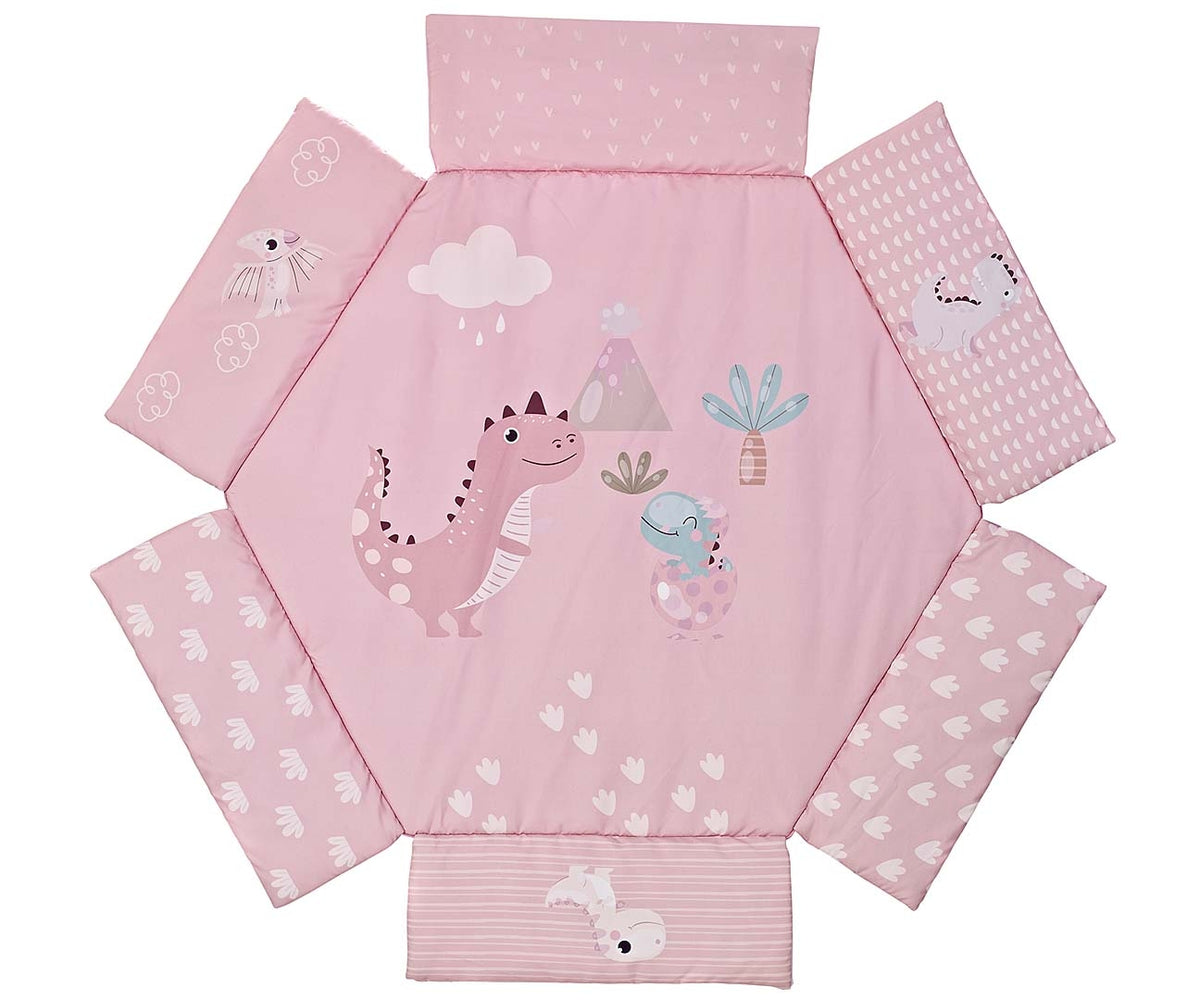 MILLY MALLY Dino Pink fejlesztő játszószőnyeg labdákkal – 109 × 114 cm