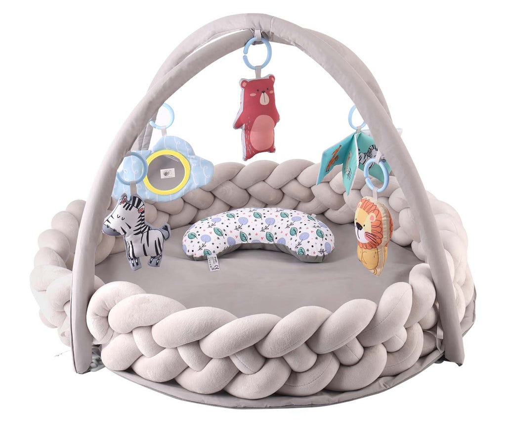 MILLY MALLY Fonott szélű fejlesztő játszószőnyeg – 82 × 82 cm