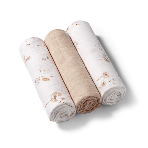 BabyOno NATURAL BAMBOO bambusz textilpelenka 3 db 70×70 cm – bézs