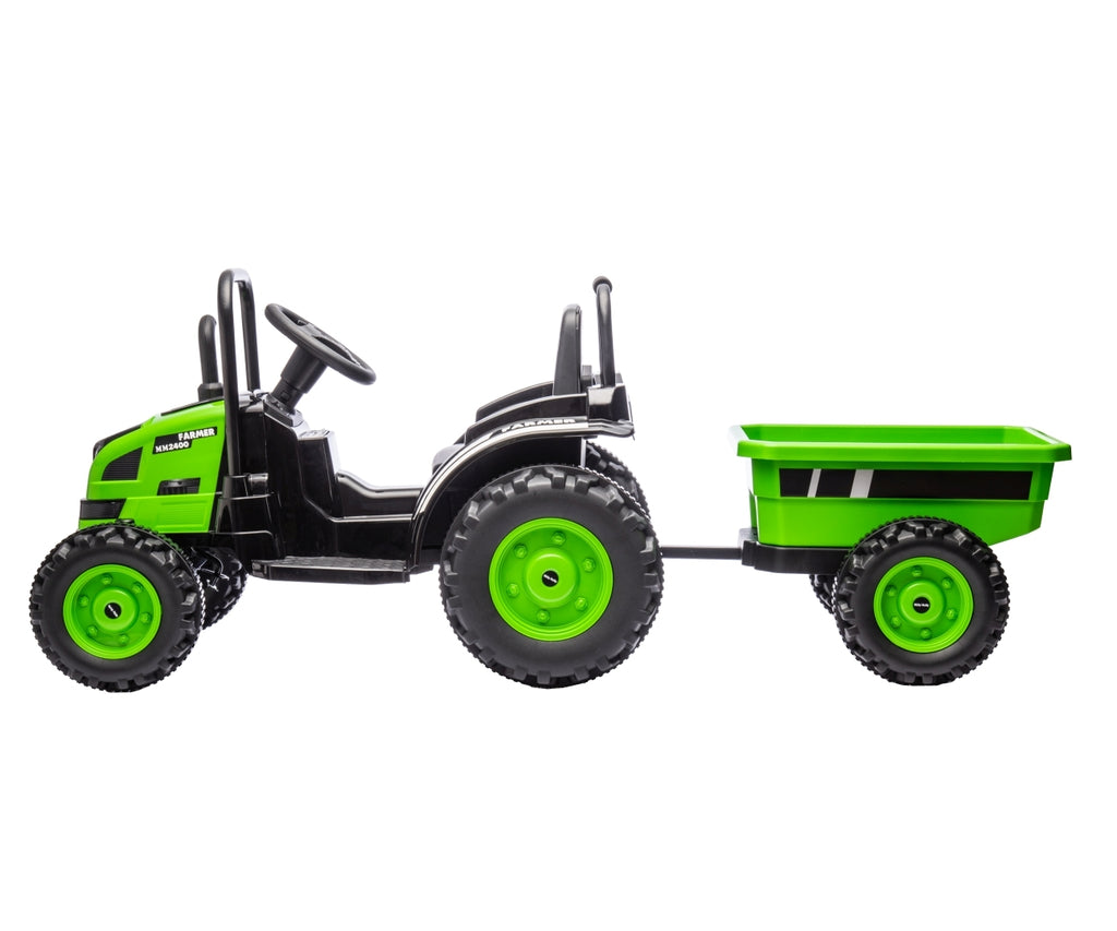 MILLY MALLY Farmer akkumulátoros traktor utánfutóval – Zöld
