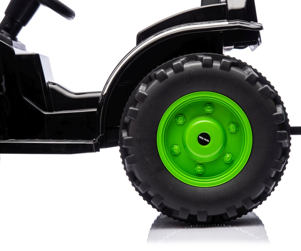 MILLY MALLY Farmer akkumulátoros traktor utánfutóval – Zöld