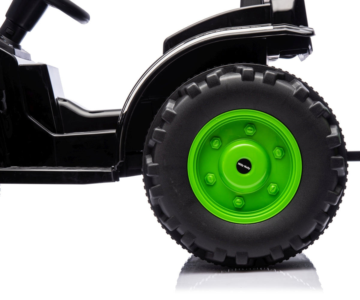 MILLY MALLY Farmer akkumulátoros traktor utánfutóval – Zöld