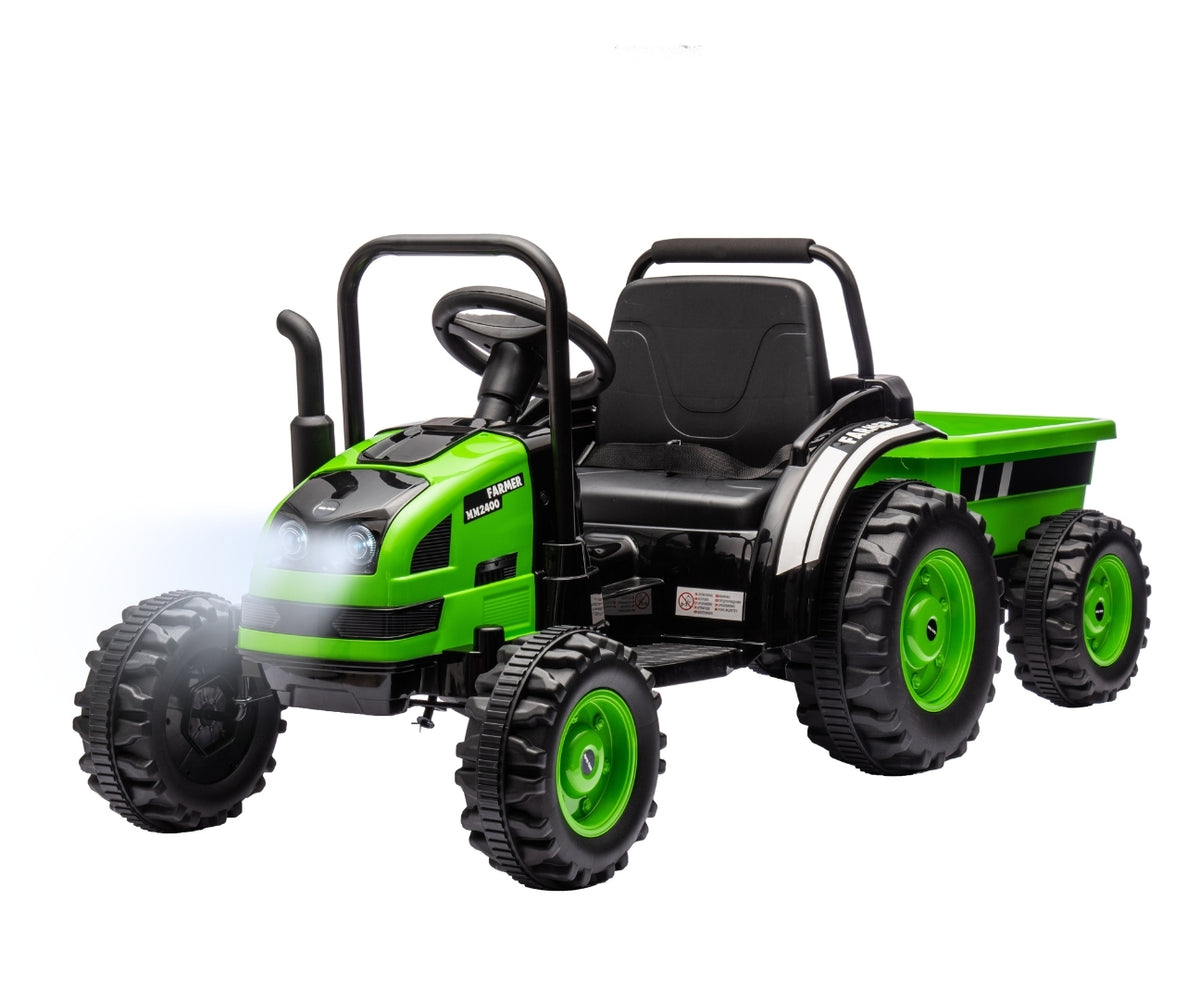 MILLY MALLY Farmer akkumulátoros traktor utánfutóval – Zöld