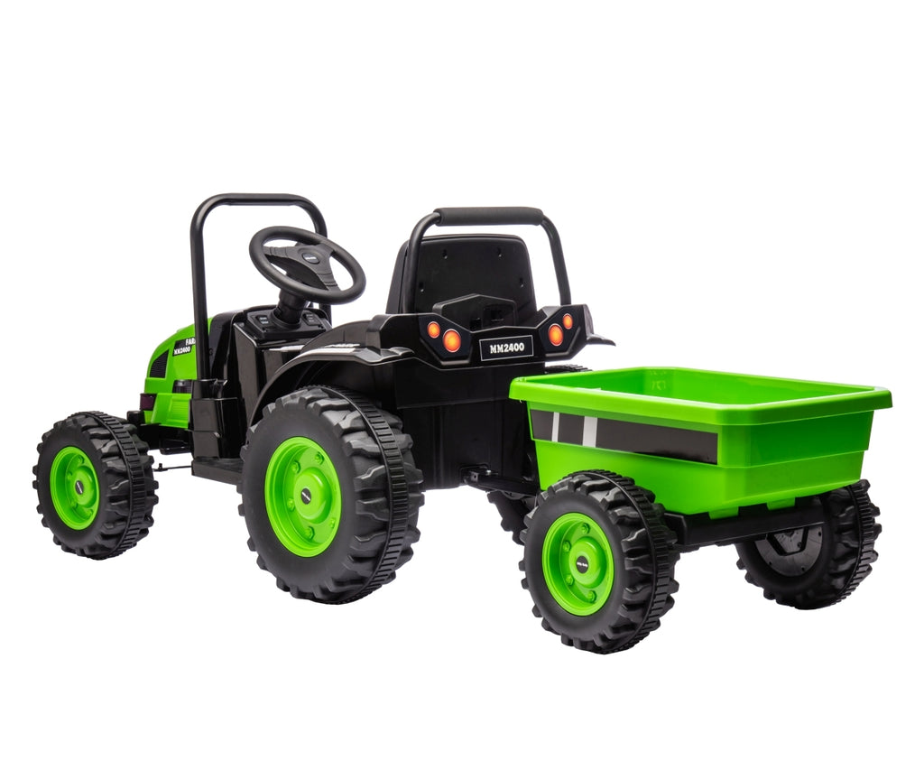 MILLY MALLY Farmer akkumulátoros traktor utánfutóval – Zöld