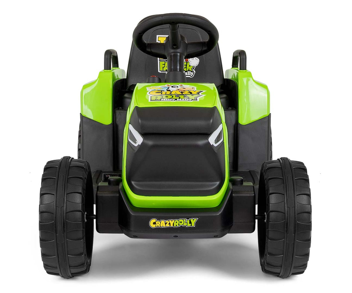 Milly Mally ROLLY akkumulátoros traktor utánfutóval – Zöld
