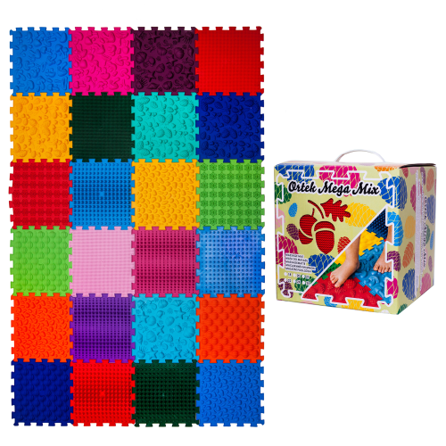 Szenzoros szőnyeg 24 elemből álló Puzzle Mix