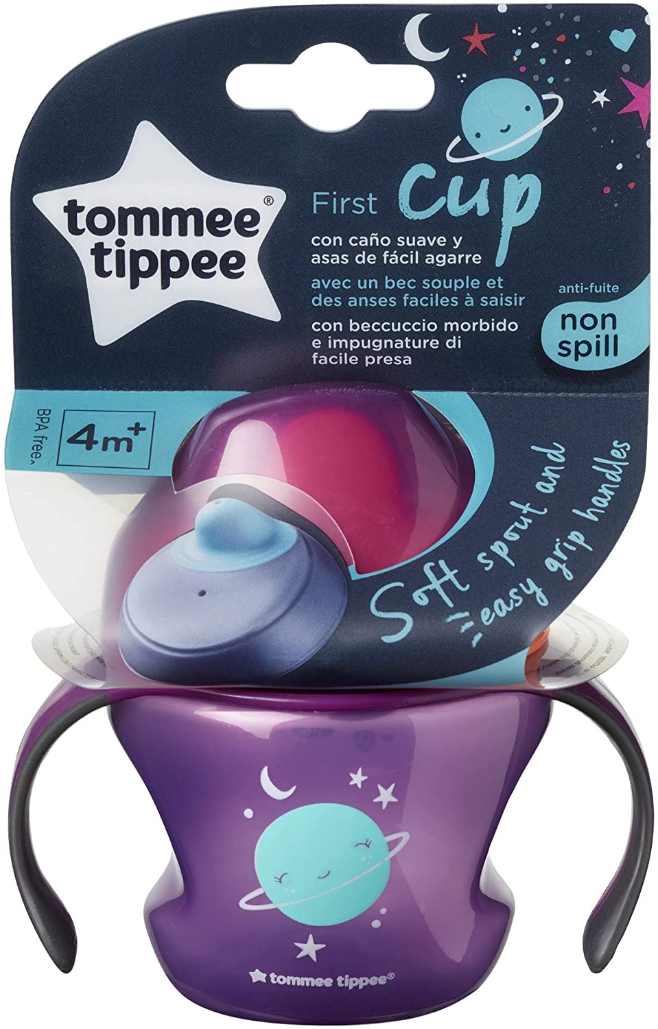 Tommee Tippee First Cup cseppmentes itatópohár fogantyúval 150 ml – Rózsaszín, 4 hó+