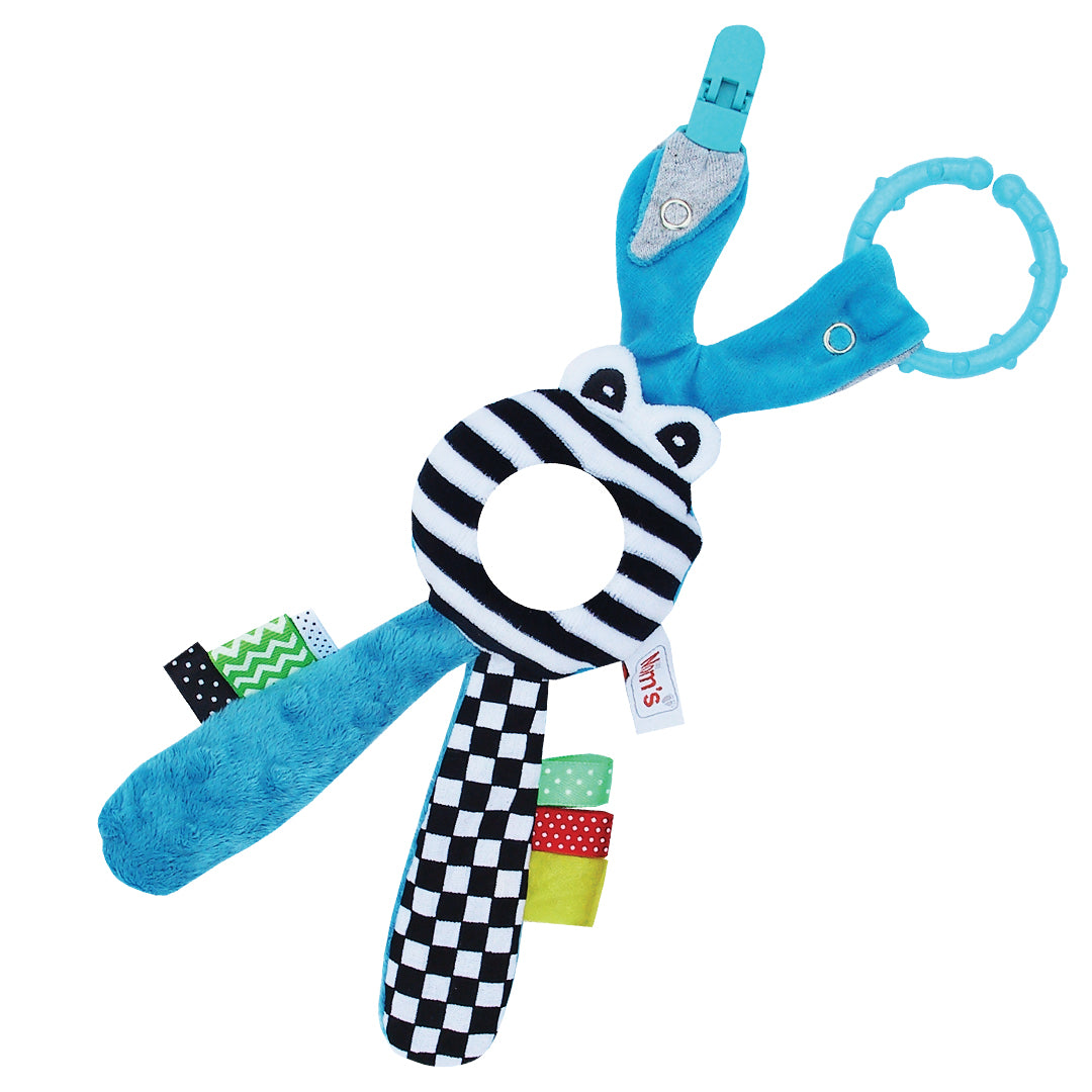 MOM'S CARE puha babatükrös készségfejlesztő játék – Kék, 35 cm