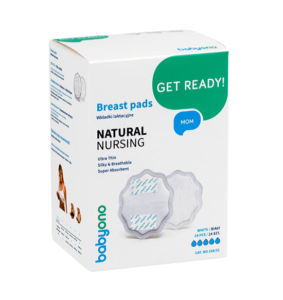 BabyOno Natural Nursing melltartóbetét – 24 db, fehér