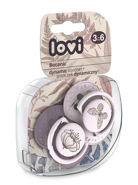 LOVI szilikon dinamikus cumi 3–6 hó 2 db Botanic lány
