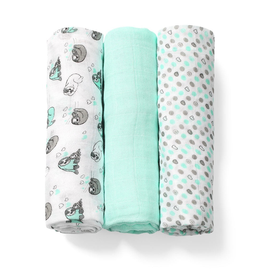 BabyOno TAKE CARE organikus bambusz textilpelenka 3 db 70×70 cm – menta