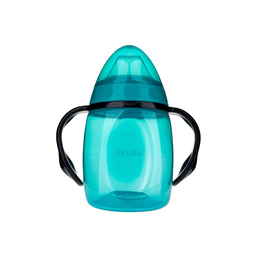AKUKU puha szilikon ivócsőrös tanulópohár – Kék, 280 ml