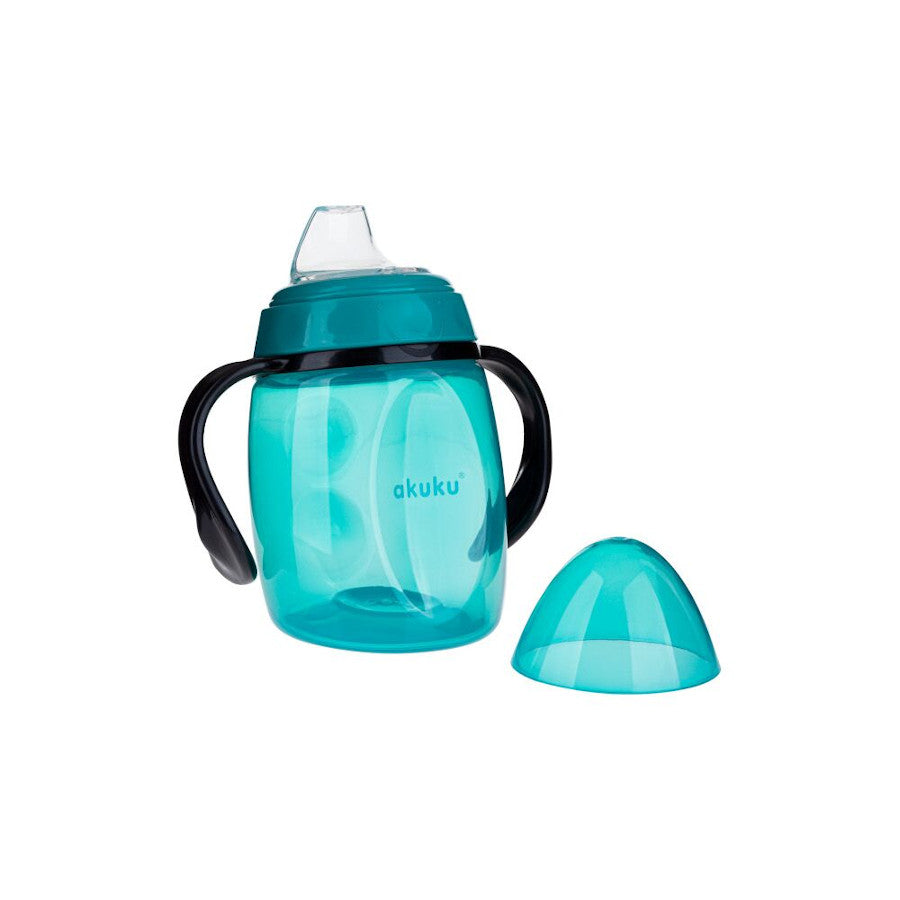 AKUKU puha szilikon ivócsőrös tanulópohár – Kék, 280 ml