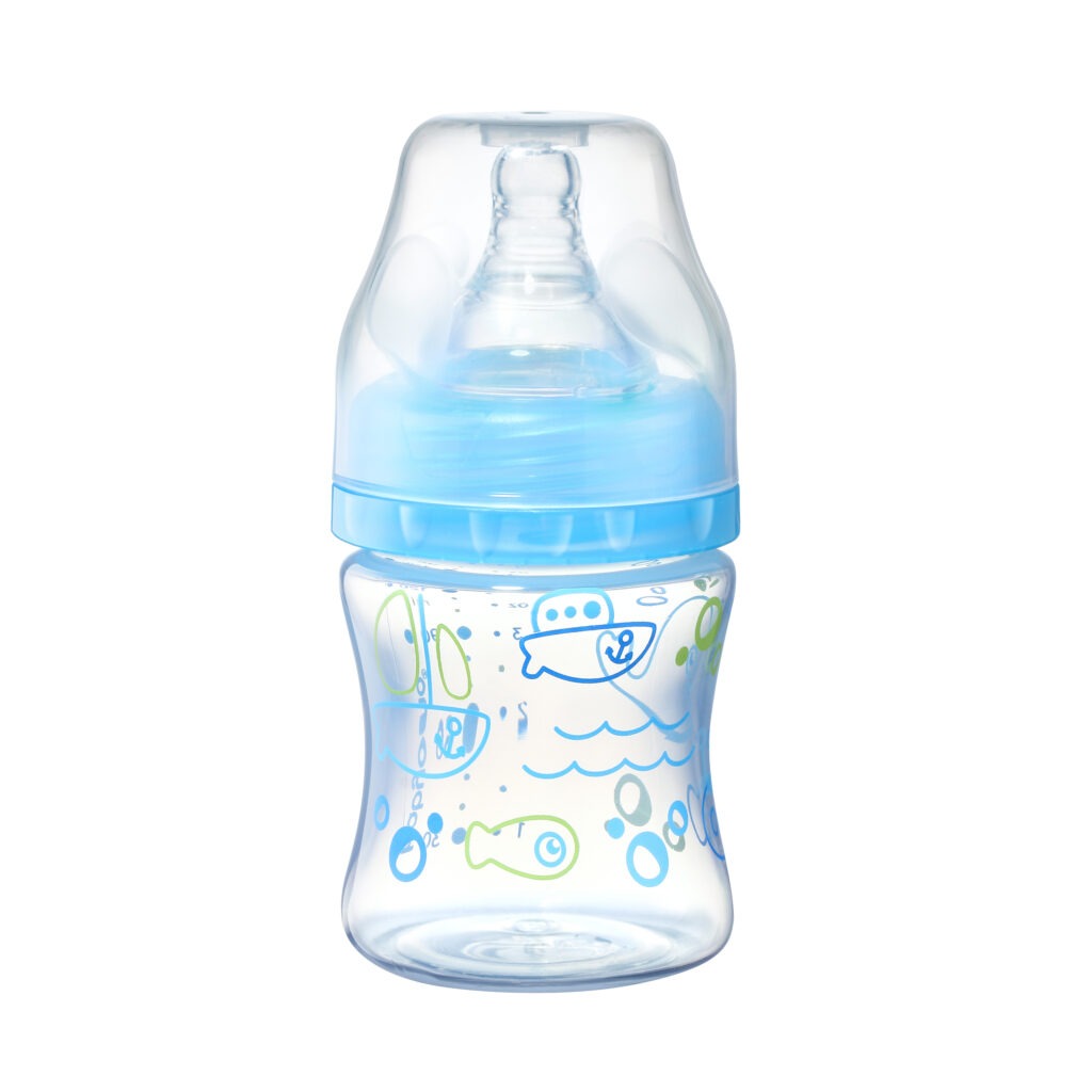 BabyOno TAKE CARE széles nyakú hasfájáscsökkentő cumisüveg 120 ml – kék