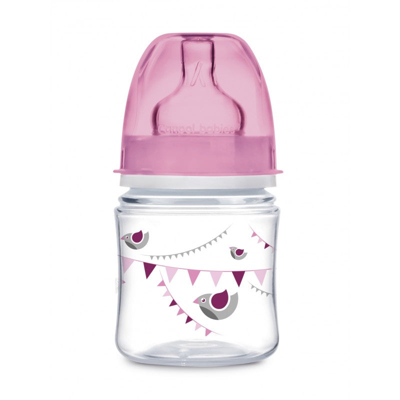 Canpol babies széles nyakú anti-colic cumisüveg 120 ml Easy Start Let's rózsaszín